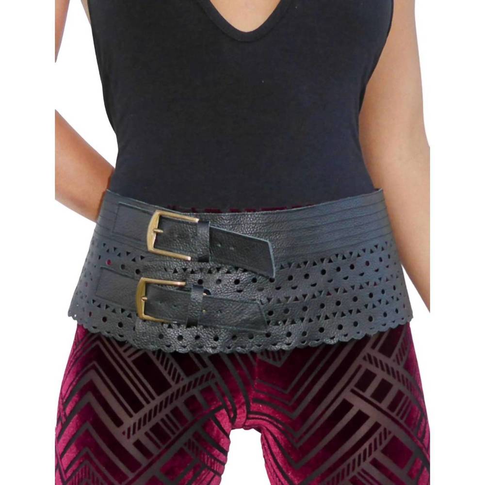 NEW HIPSTIRR cheri lace skirt belt in black